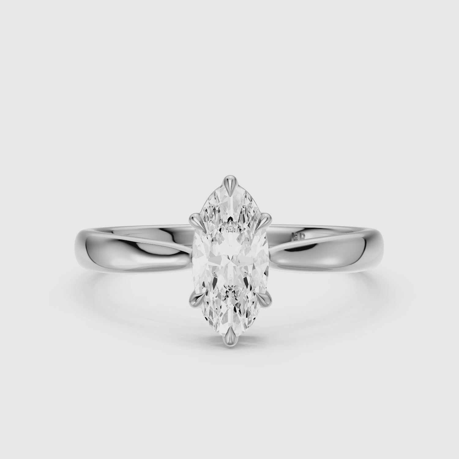 Load video: Mariela 6 Prong Setting Moval Moissanite Diamond Solitaire Ring