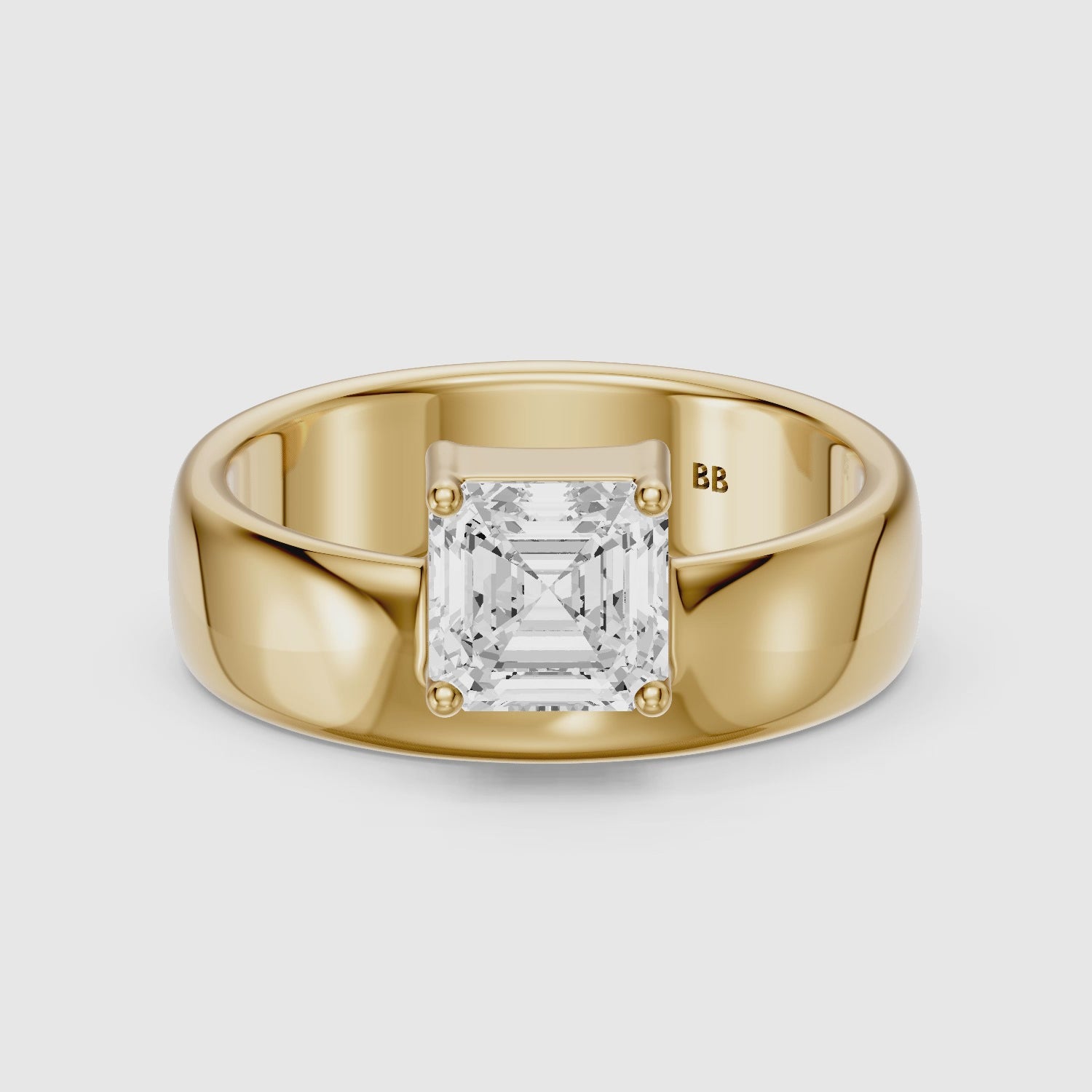 Load video: Paloma Asscher Cut Lab Diamond Fashion Cigar Band
