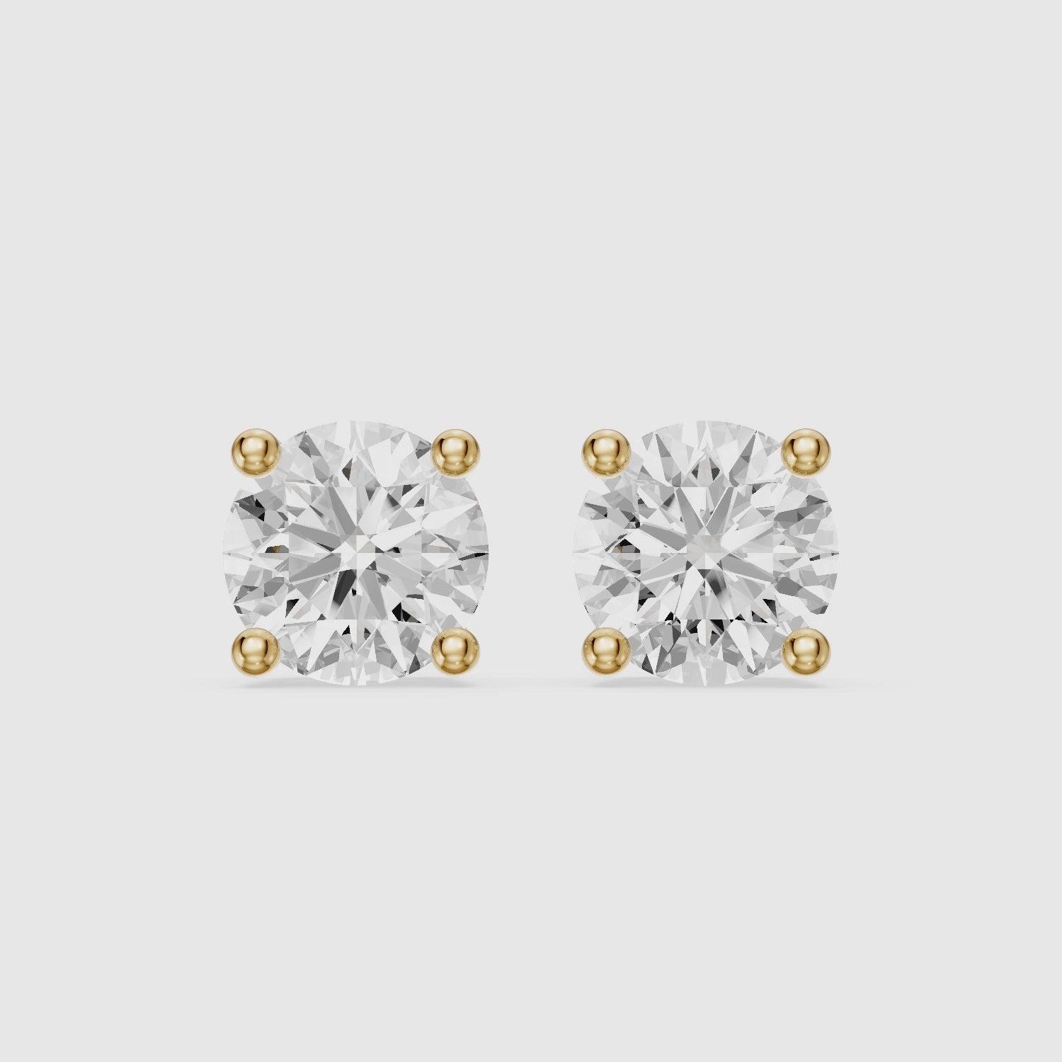 Load video: Alicia Round Cut Lab Grown Diamond Hidden Halo Stud Earrings