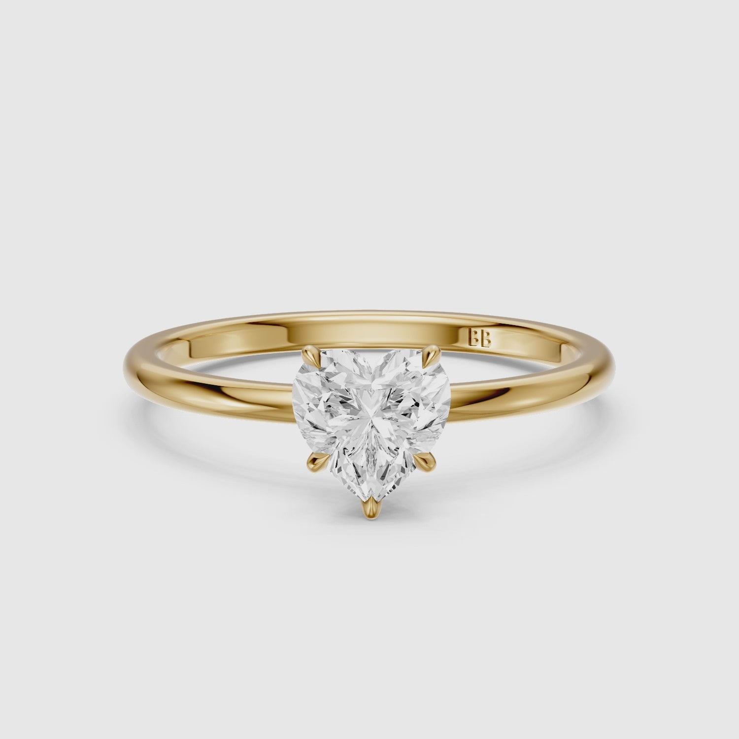 Load video: Christina Heart Shape Hidden Halo Lab Grown Diamond Ring