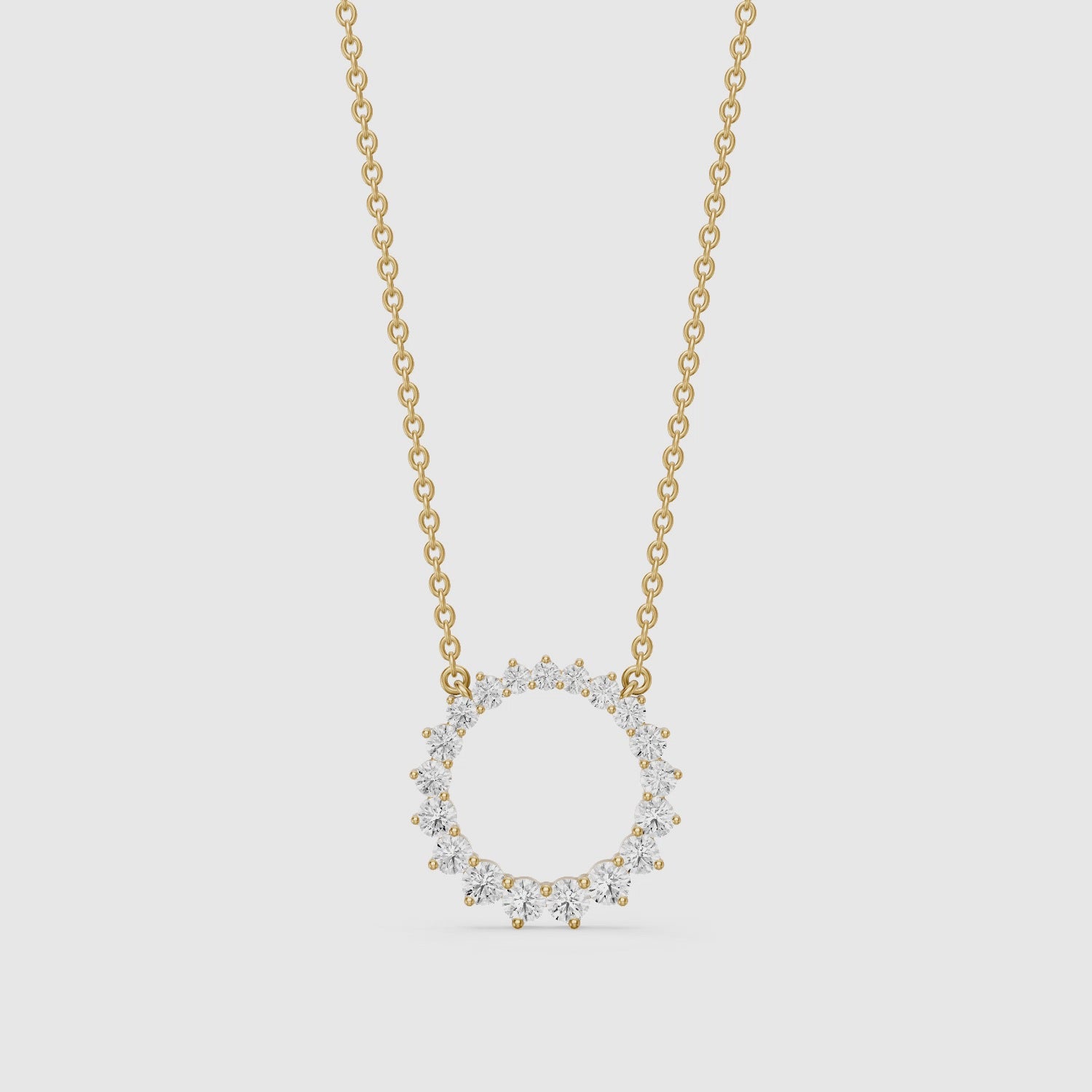 Load video: Dolcie Graduated Round Lab Grown Diamond Circle Pendant