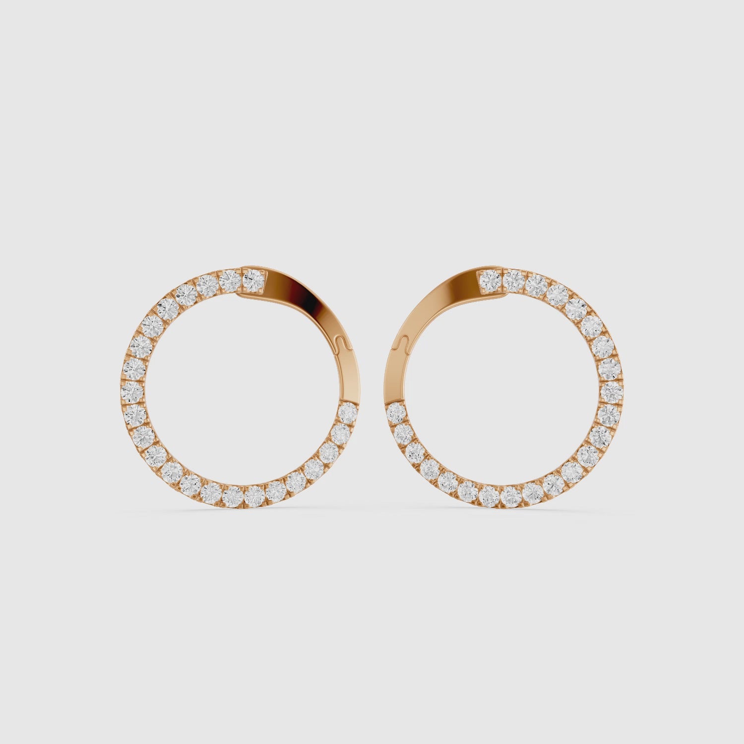 Load video: Lieve Round Cut Lab Grown Diamond Flat Circle Hoop Earrings
