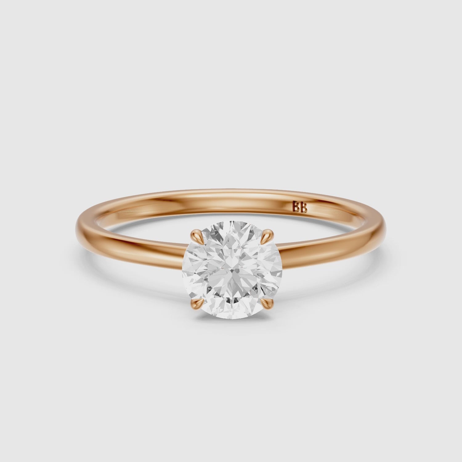 Load video: Harper 4 Prong Round Cut Solitaire Lab Grown Diamond Ring
