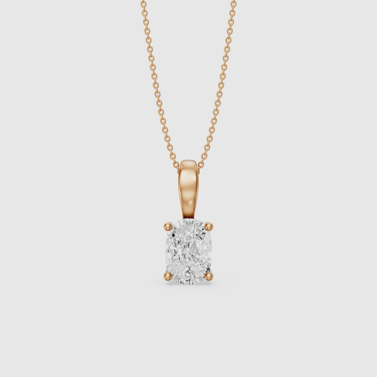 Load video: Laura Elongated Cushion Cut Lab Grown Diamond Solitaire Pendant
