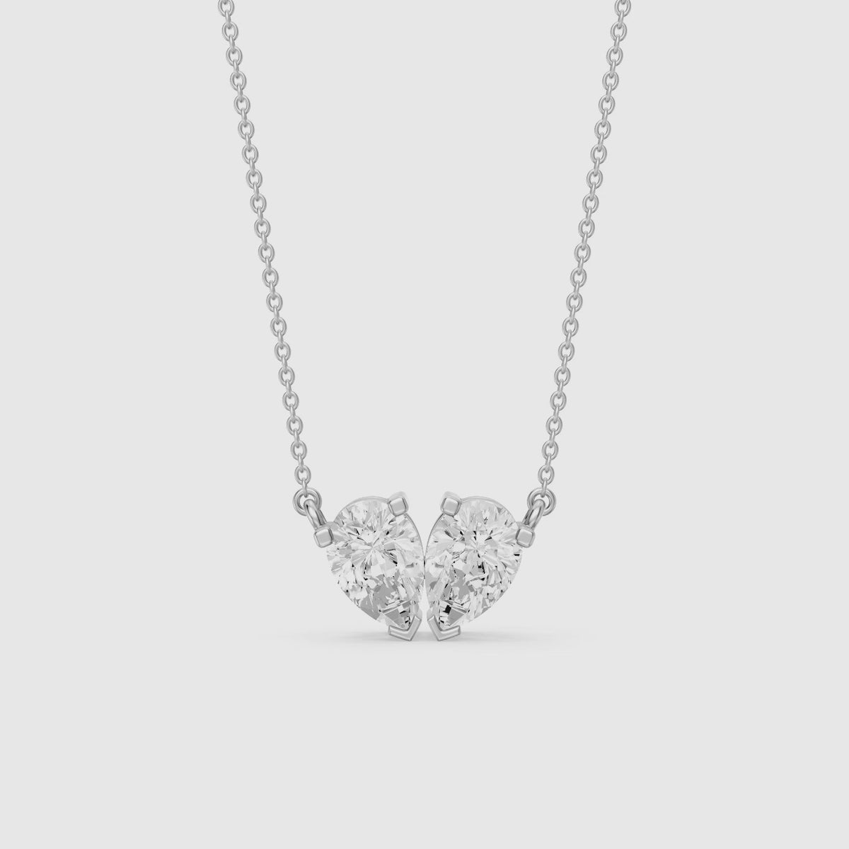 Load video: Priscilla Twin Pear Lab Grown Diamond Pendant