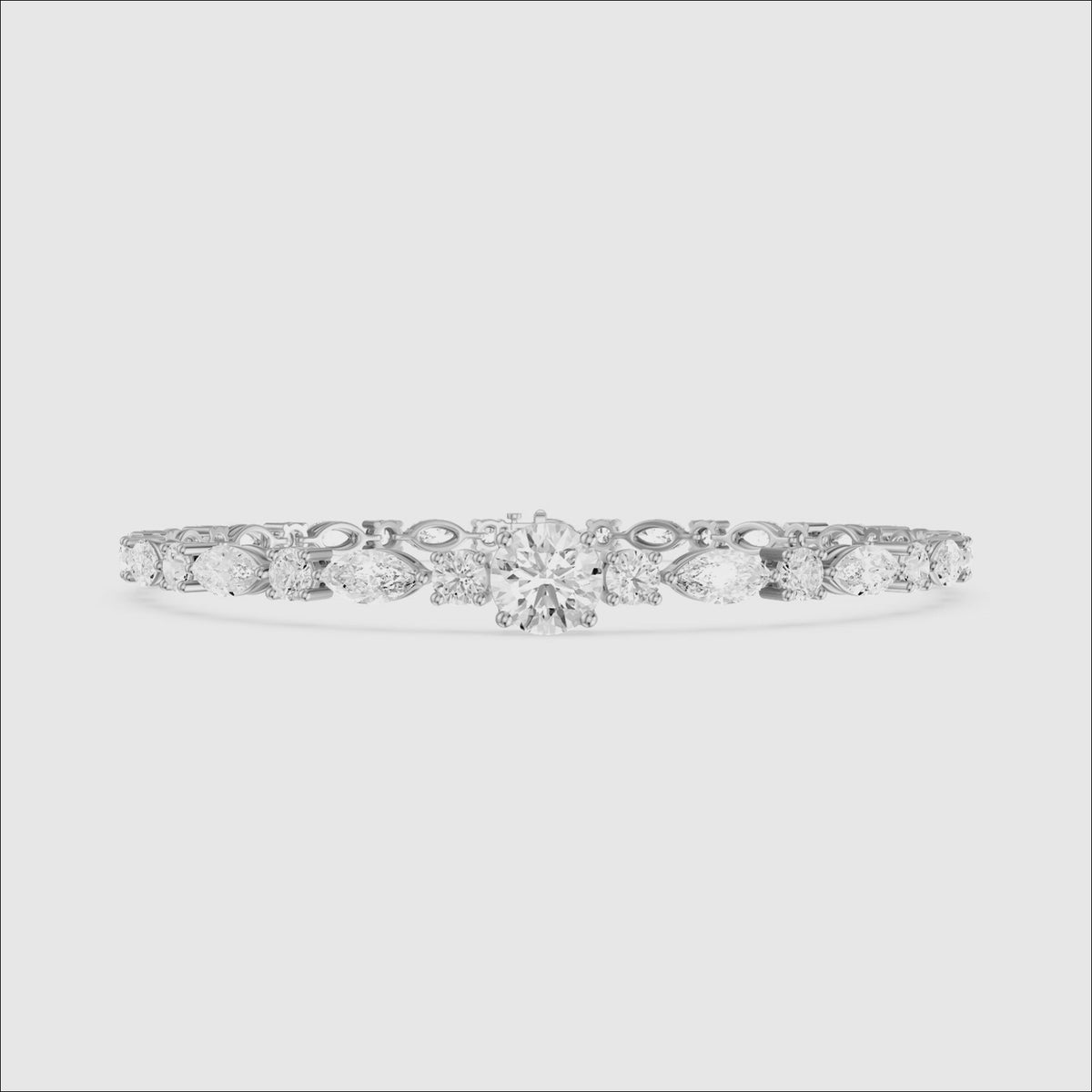 Load video: Kylee Round and Marquise Lab Grown Diamond Tennis Bracelet