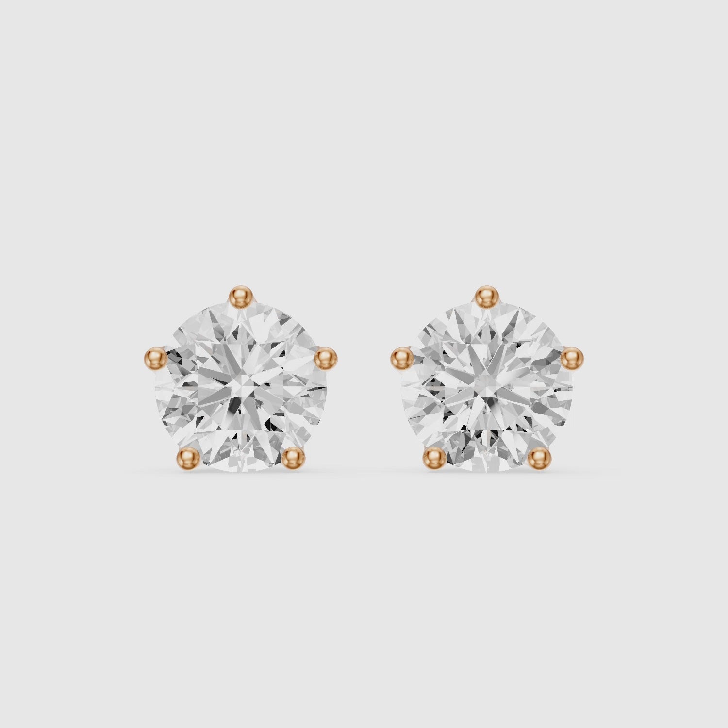 Load video: Zlata Round Cut Lab Diamond Tulip Basket Solitaire Stud Earrings