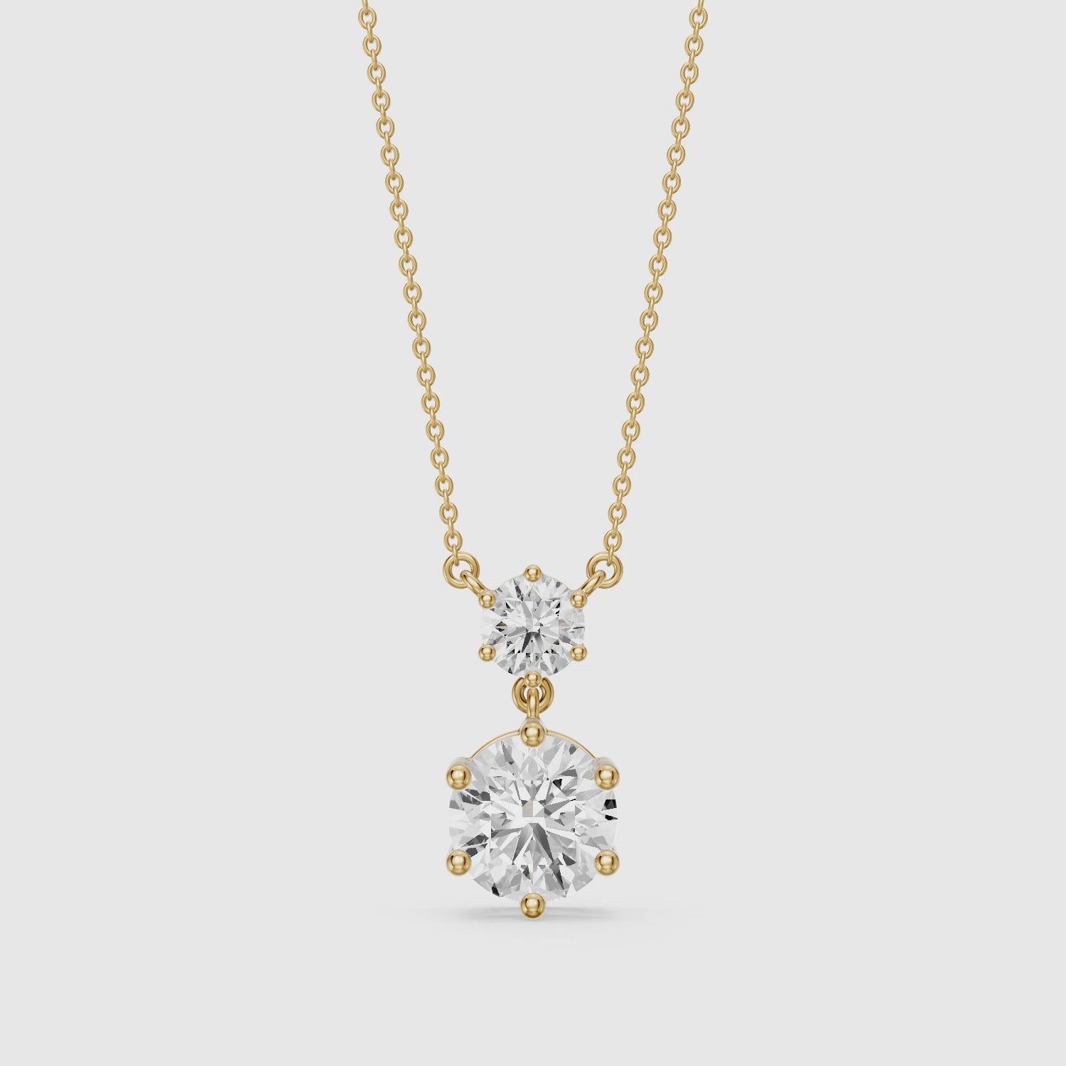 Load video: Bianca Round Lab Grown Diamond Drop Necklace