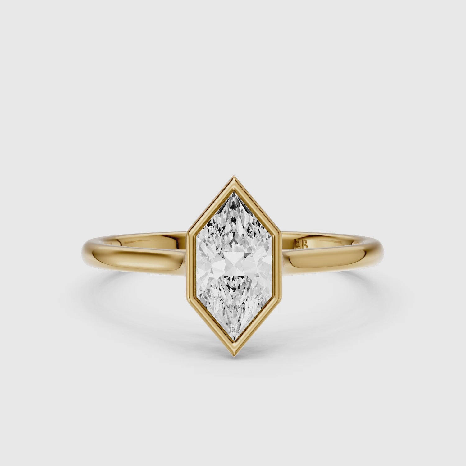 Load video: Susana Dutch Marquise Moissanite Diamond Cathedral Bezel Ring
