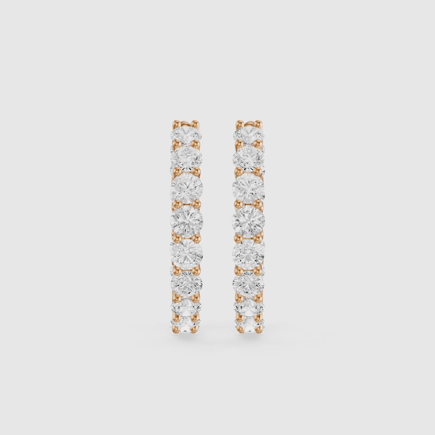 Load video: Teresa Round Lab Grown Diamond Inside Out Hoop Earrings