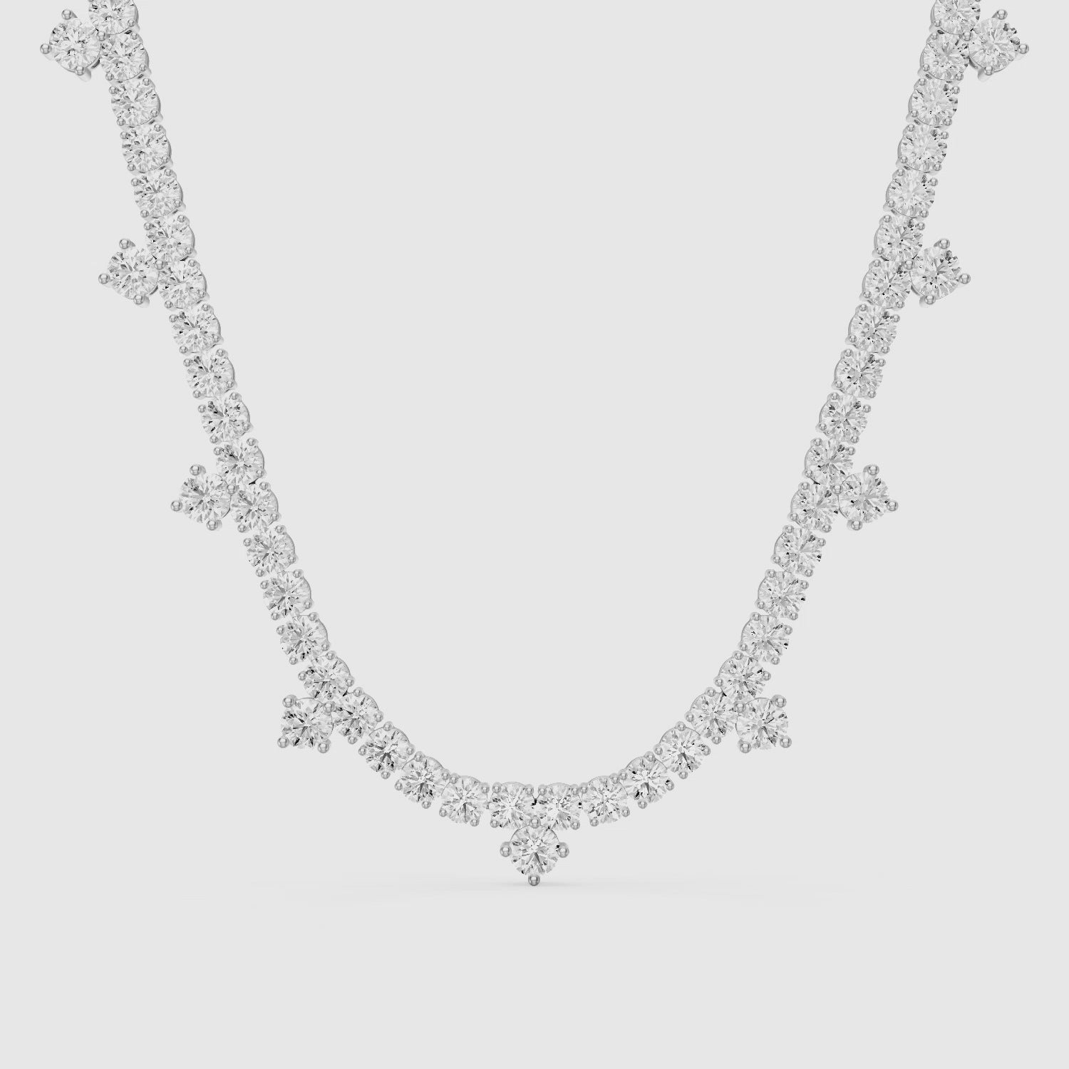 Load video: Kaylee Round Cut Lab Grown Diamond Accent Tennis Necklace