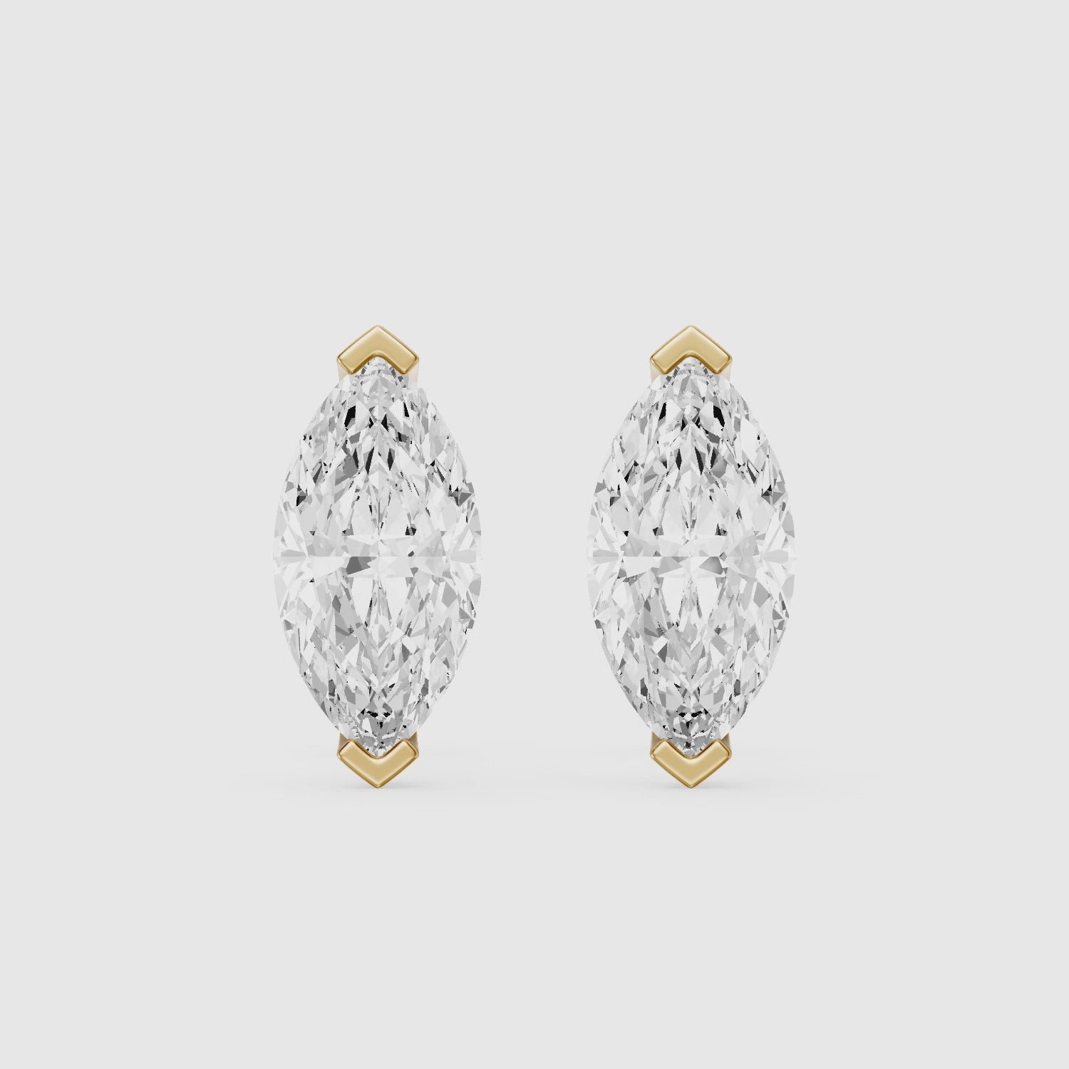 Load video: Joana Marquise Cut Lab Grown Diamond V Prong Stud Earrings