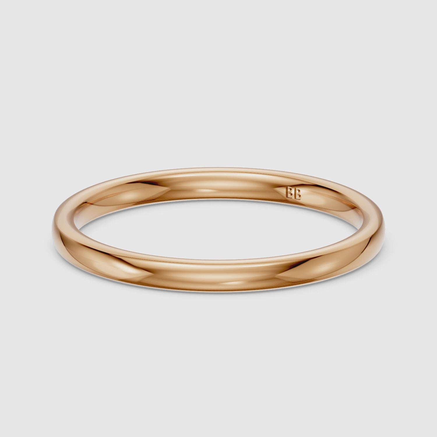 Load video: Capri Flat Round Edge Plain Wedding Band