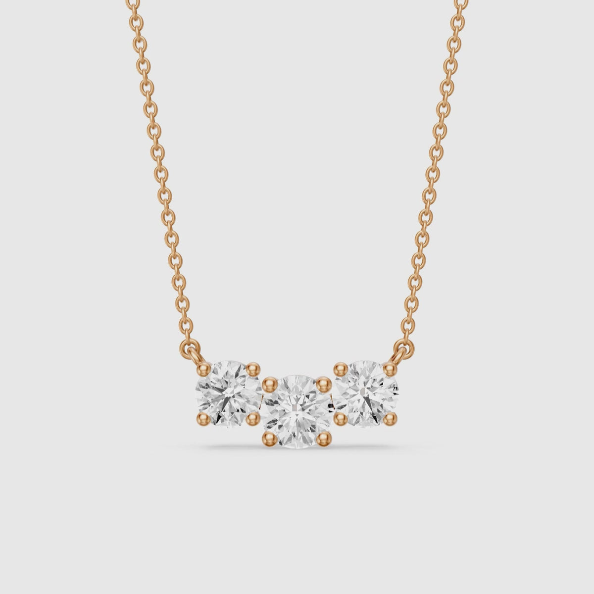 Load video: Sylvia Round Lab Grown Diamond Trio Pendant