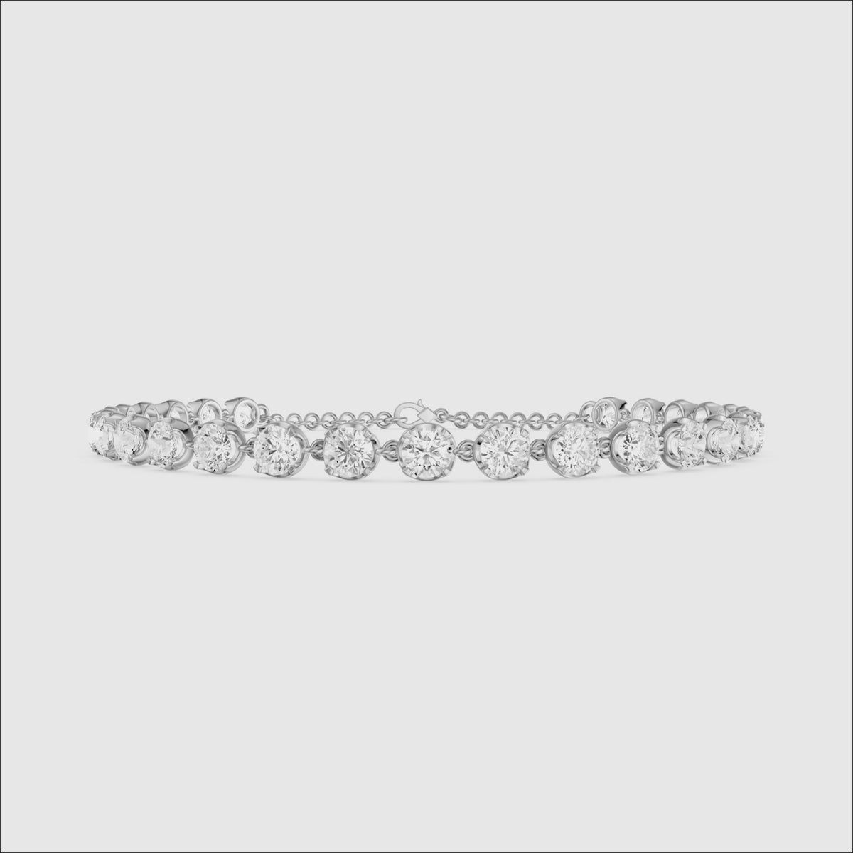 Load video: Malencia Round Shape Lab Grown Diamond Tennis Bracelet