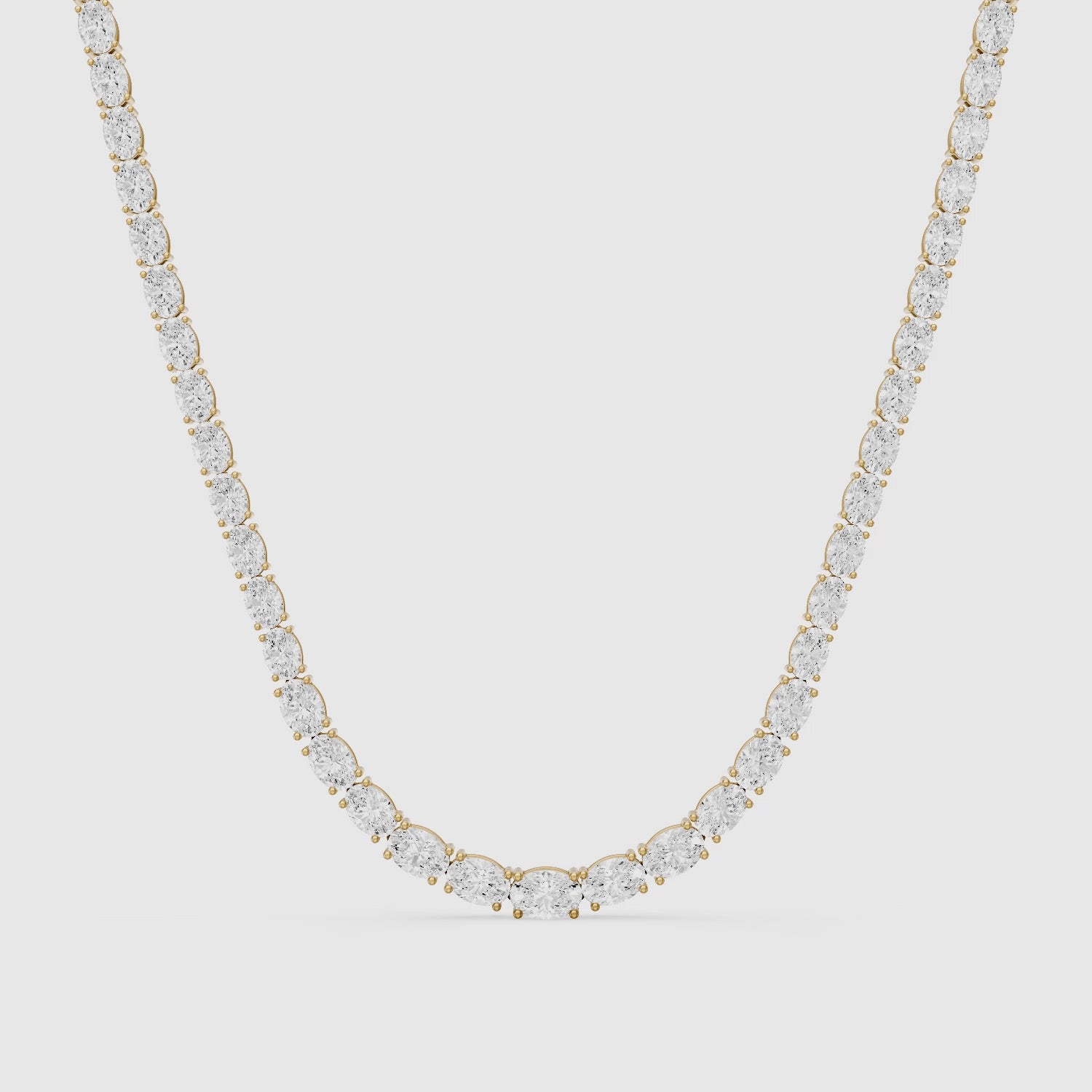 Load video: Anastasia Oval Cut Lab Grown Diamond Tennis Necklace