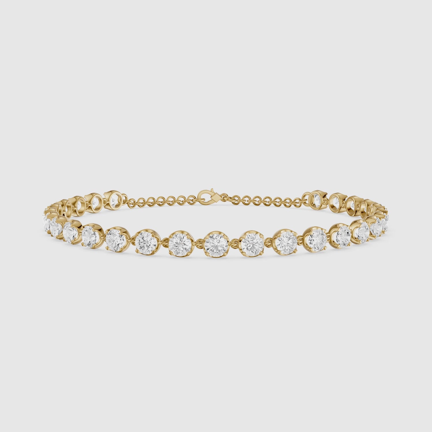 Load video: Malencia Round Shape Lab Grown Diamond Tennis Bracelet
