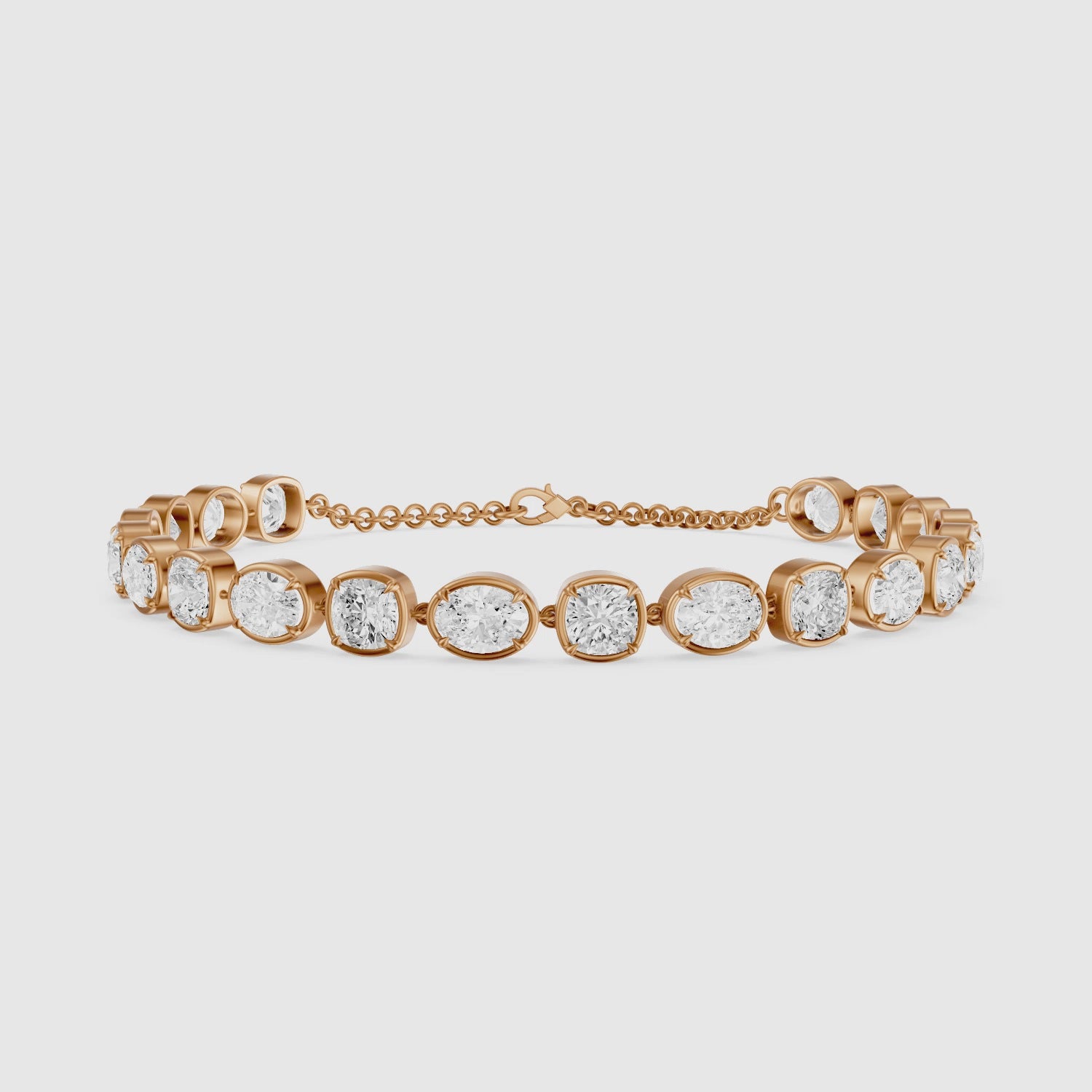 Load video: Jeren Cushion and Oval Shape Lab Grown Diamond Tennis Bracelet