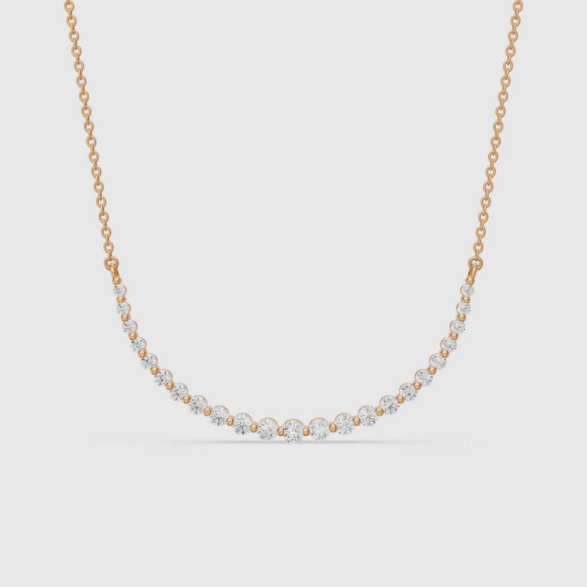 Load video: Francesca Graduated Round Lab Grown Diamond Curve Necklace