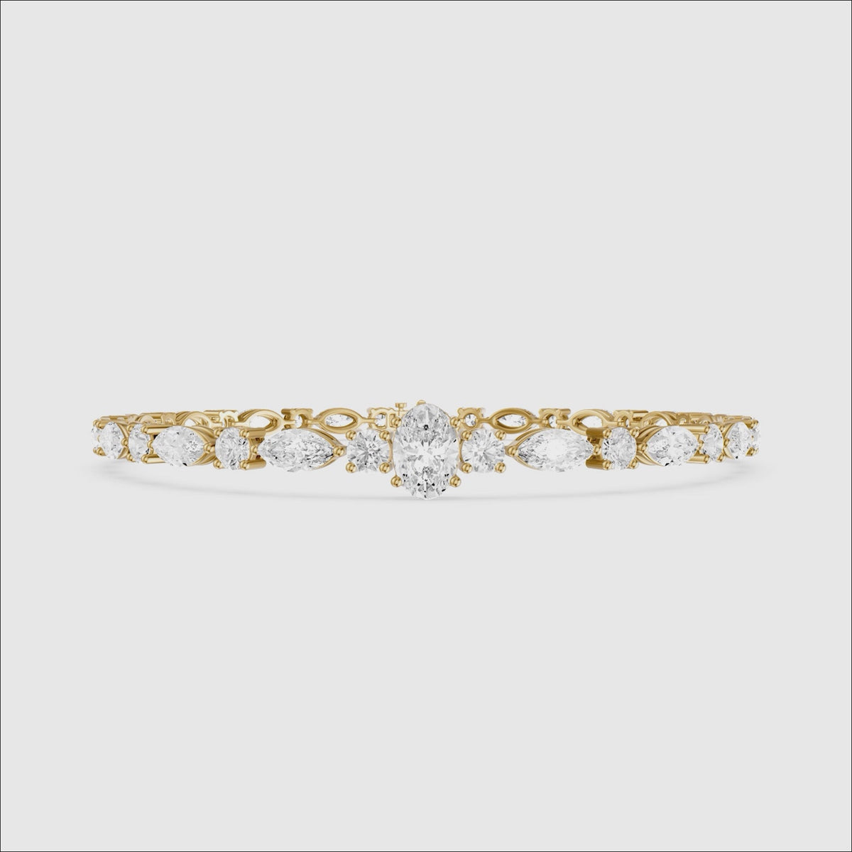 Load video: Elina Oval, Round and Marquise Lab Grown Diamond Tennis Bracelet