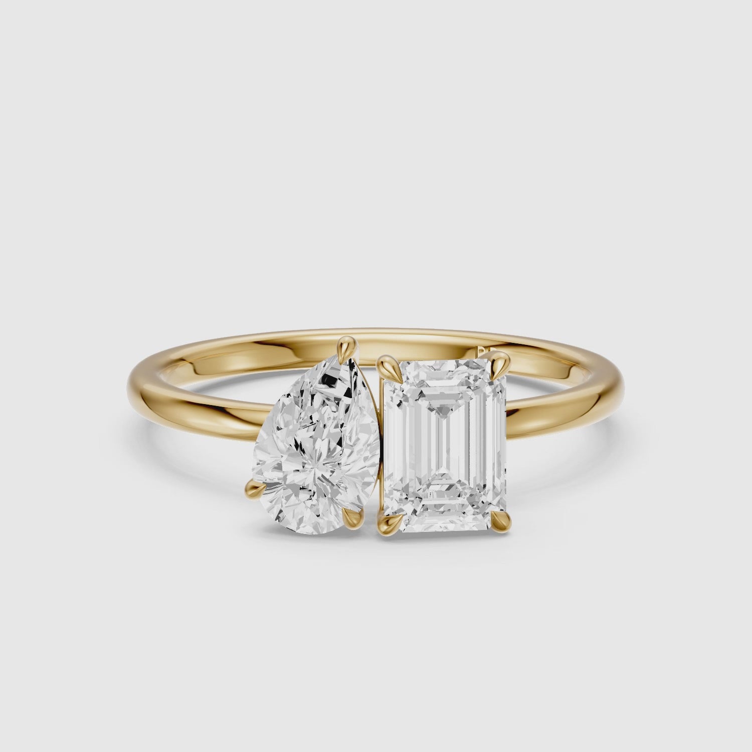 Load video: Payton Toi Et Moi Engagement Ring With Pear and Emerald Lab Grown Diamonds