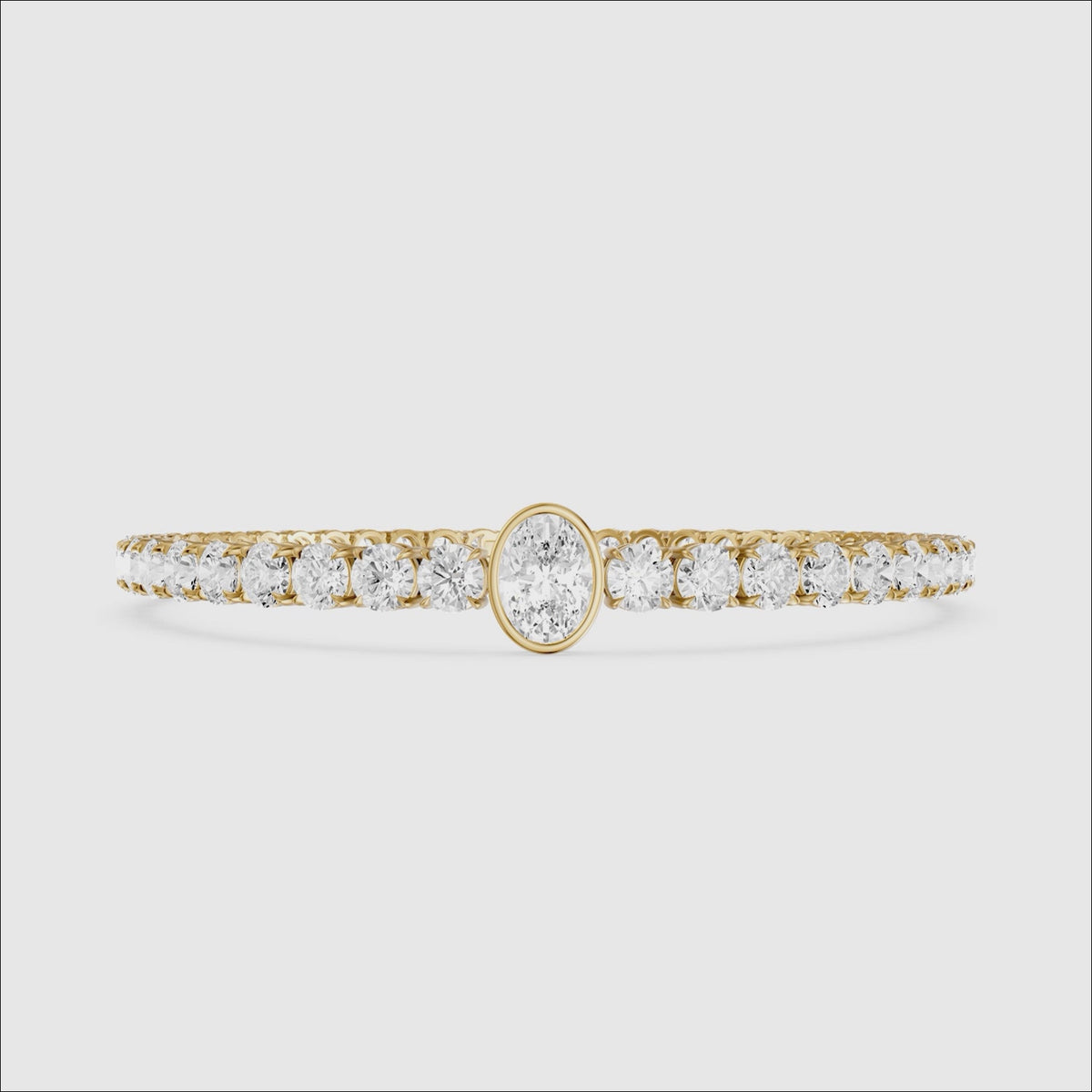 Load video: Sylvie Oval Lab Grown Diamonds Single Station Tennis Bracelet
