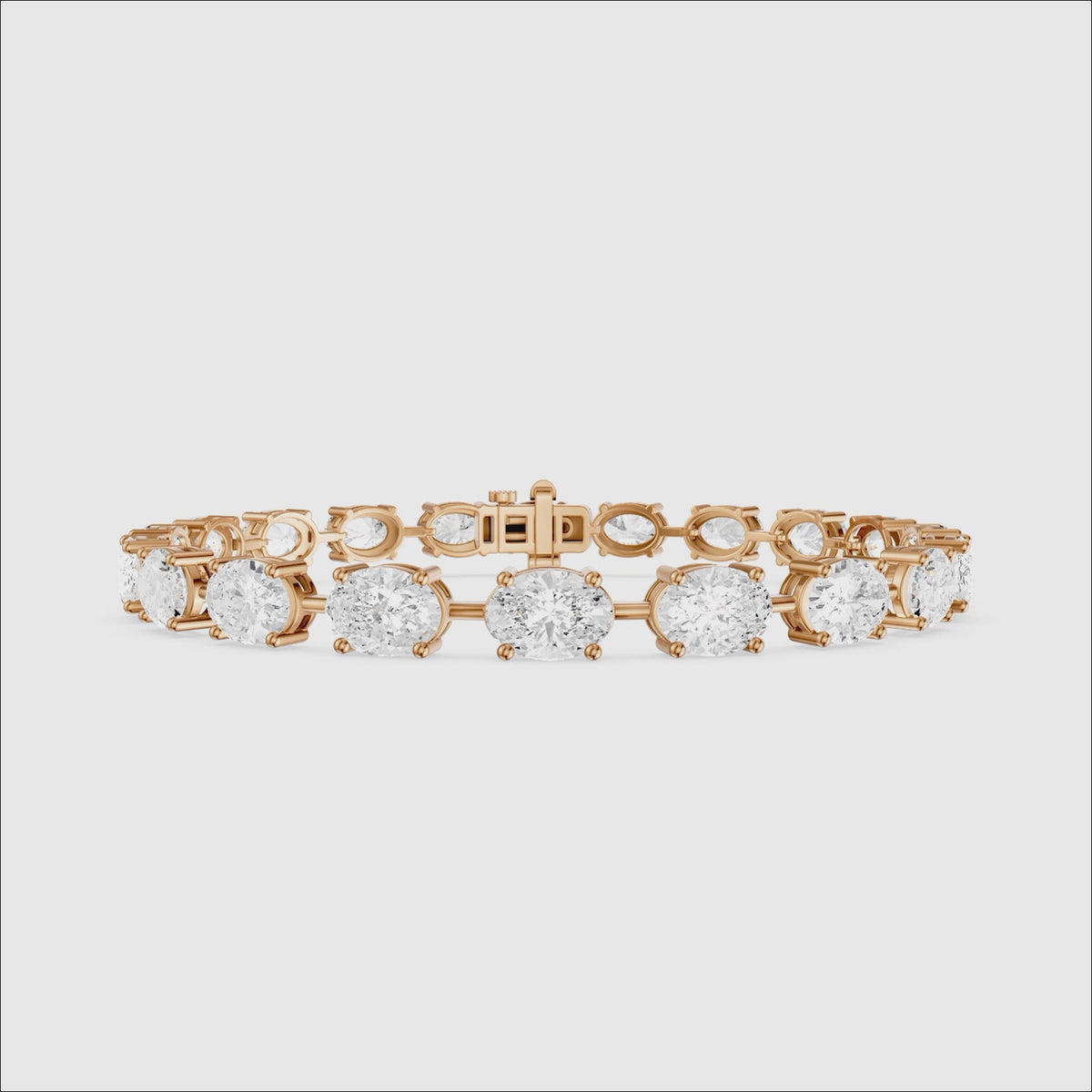 Load video: Jailene Oval Cut Lab Grown Diamond Tennis Bracelet