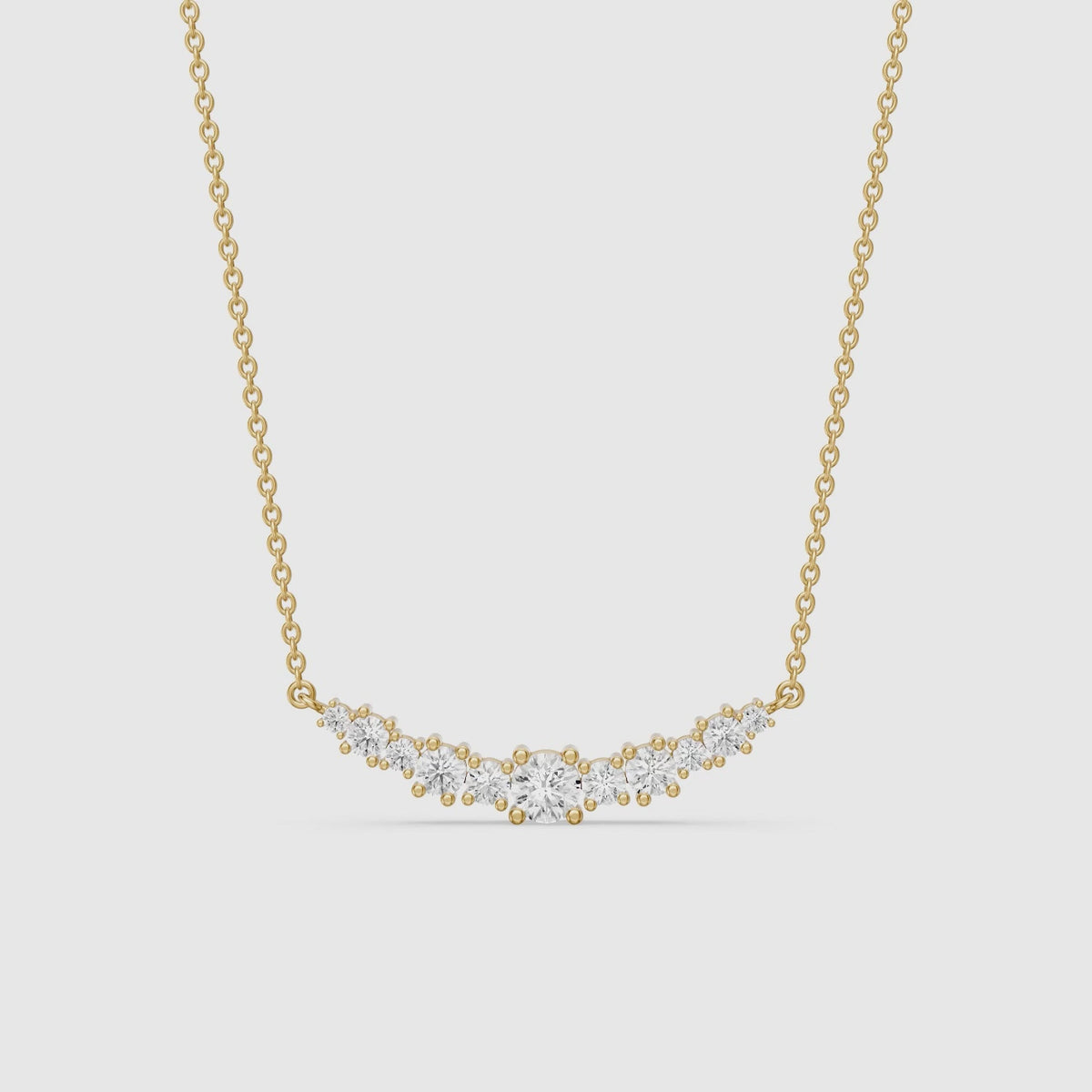 Load video: Madisson Graduated Round Lab Grown Diamond Chevron Necklace
