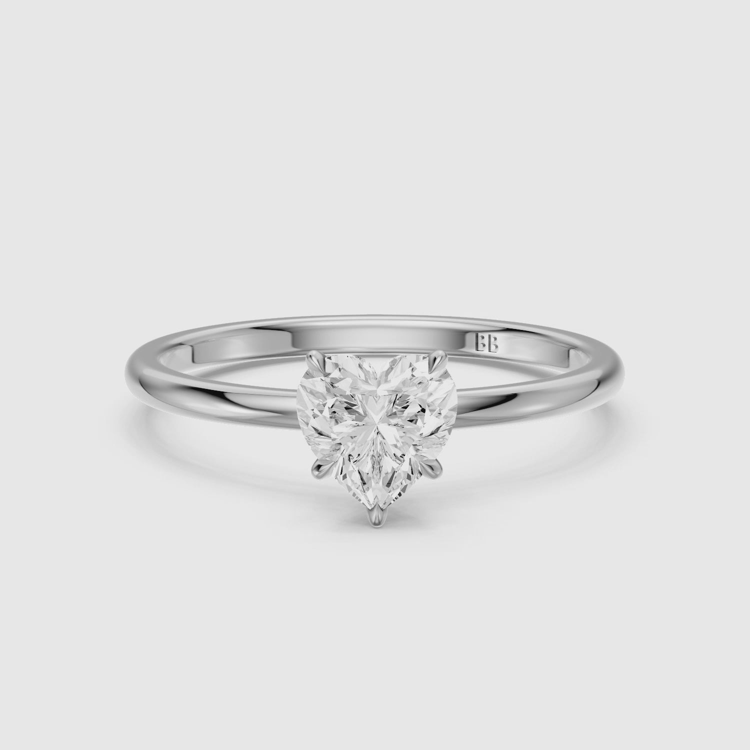 Load video: Christina Heart Shape Hidden Halo Lab Grown Diamond Ring
