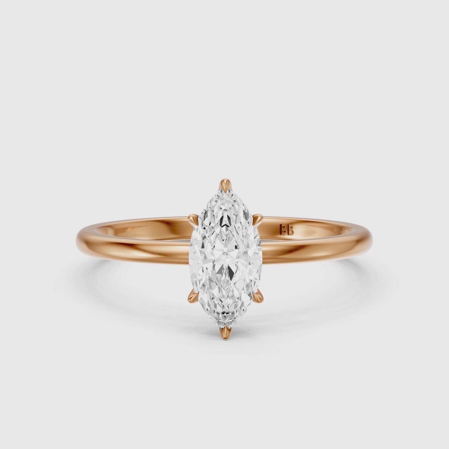 Load video: Jakira 6 Prong Marquise Cut Solitaire Moissanite Diamond Ring