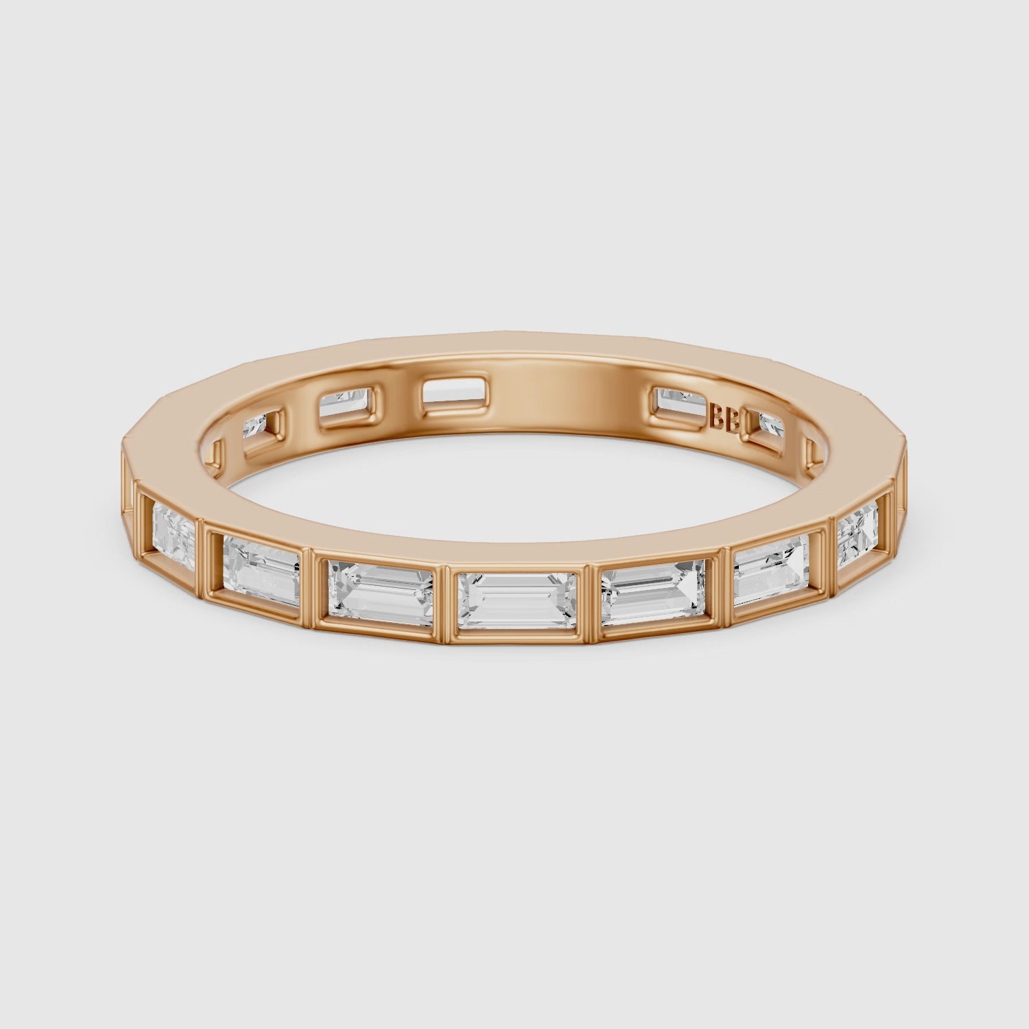 Load video: Alina Straight Baguette Lab Grown Diamond Eternity Band