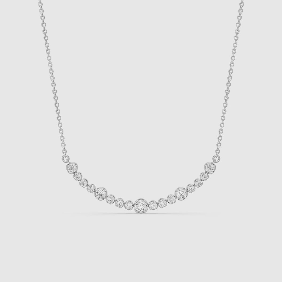 Load video: Samara Round Lab Grown Diamond Curved Bezel Necklace