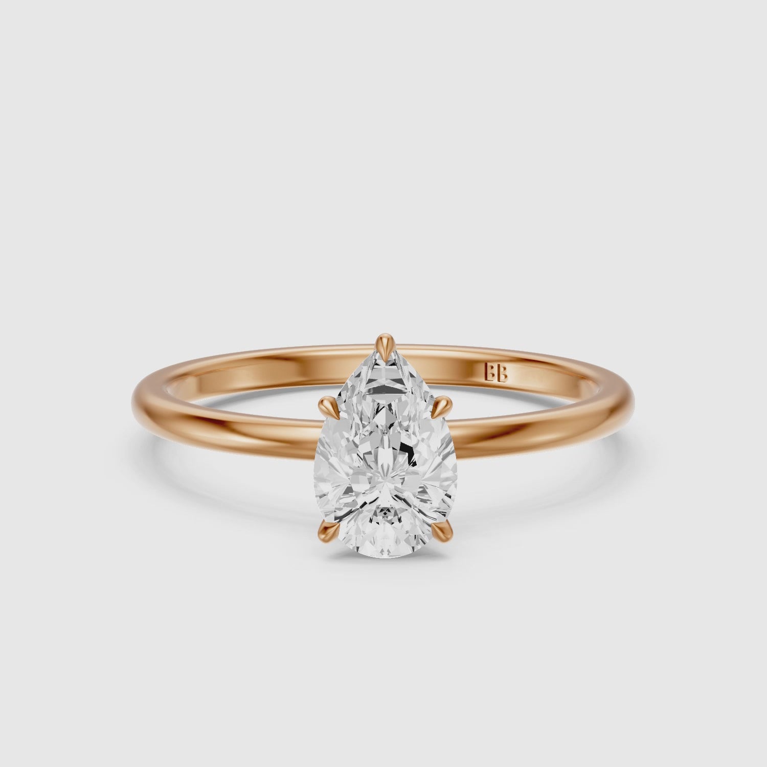 Load video: Jessica Pear Shape Hidden Halo Lab Grown Diamond Ring