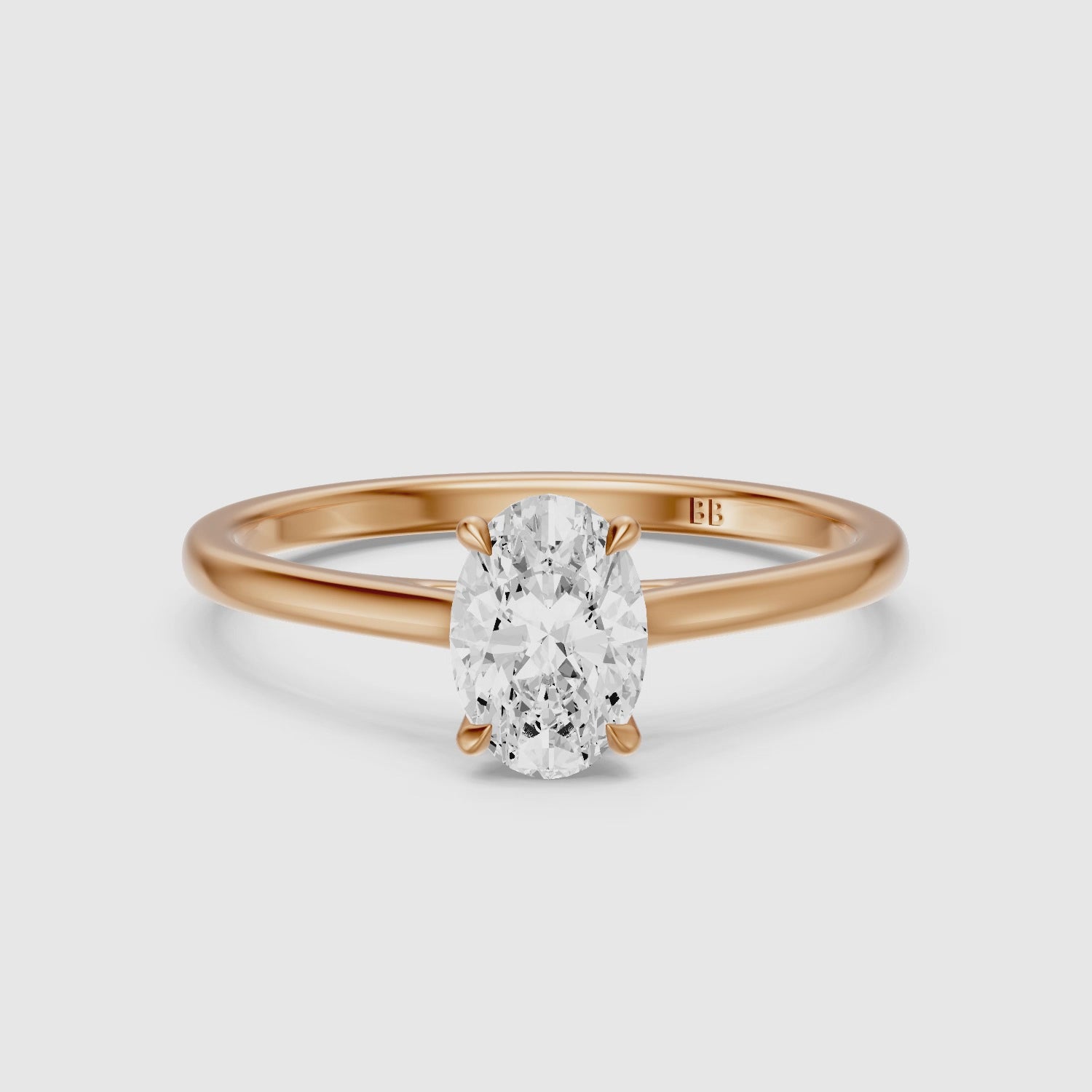 Load video: Raquel Oval Cut Solitaire Cathedral Style Lab Grown Diamond Ring