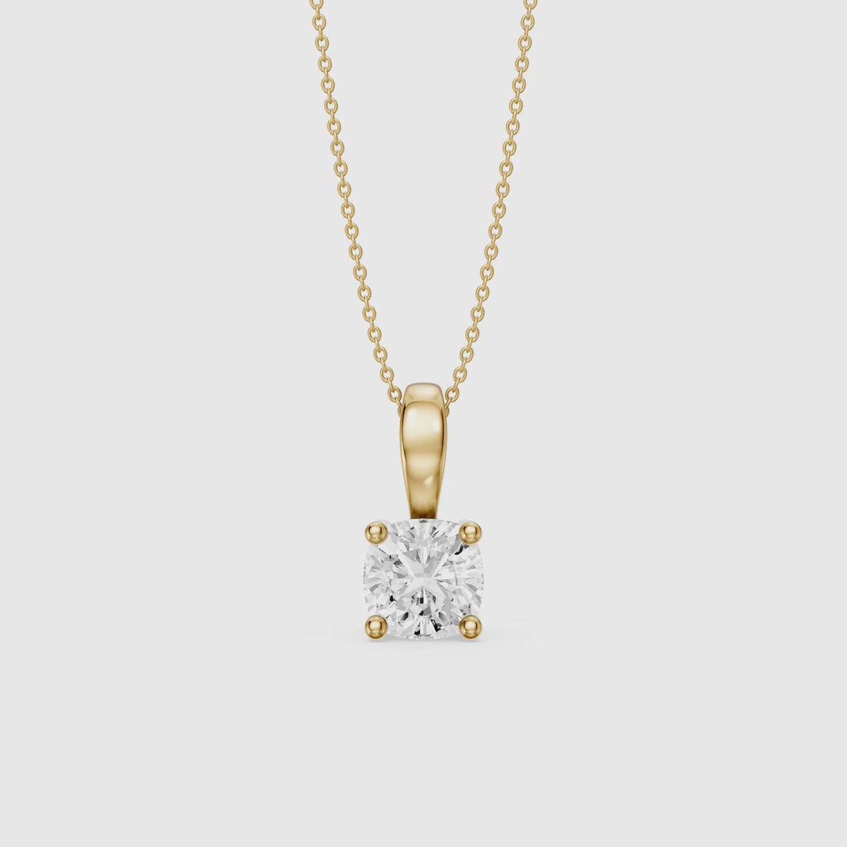 Load video: Daniella Cushion Solitaire Lab Grown Diamond Pendant
