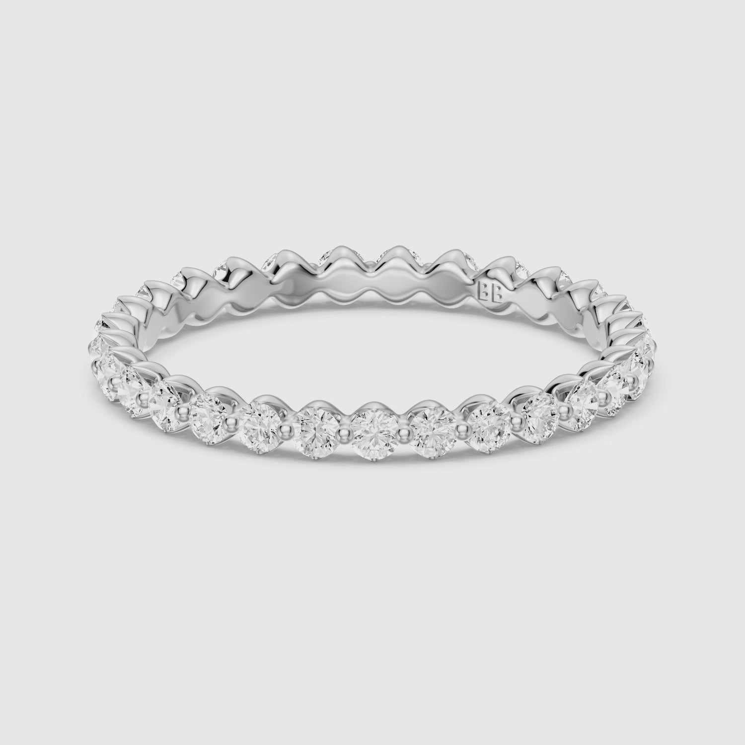 Load video: Skye Round Cut Lab Grown Diamond Continuous Eternity Band
