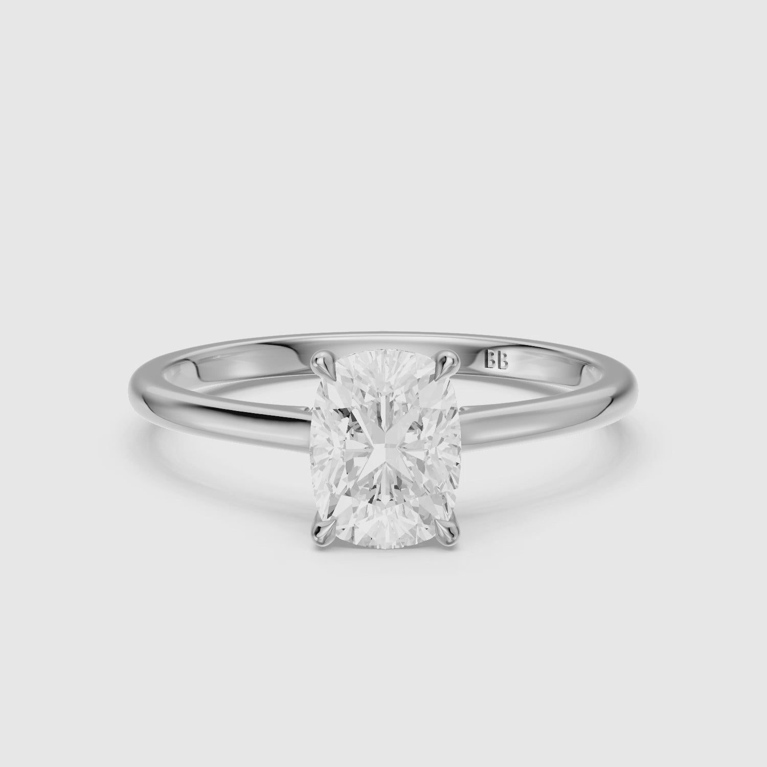 Load video: Oaklyn Elongated Cushion Cut Hidden Halo Pave Bridge Lab Grown Diamond Ring
