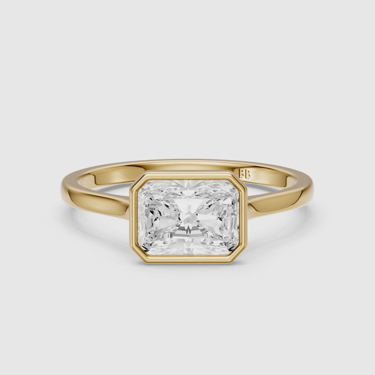 Load video: Zola East-West Radiant Bezel Set Moissanite Diamond Engagement Ring