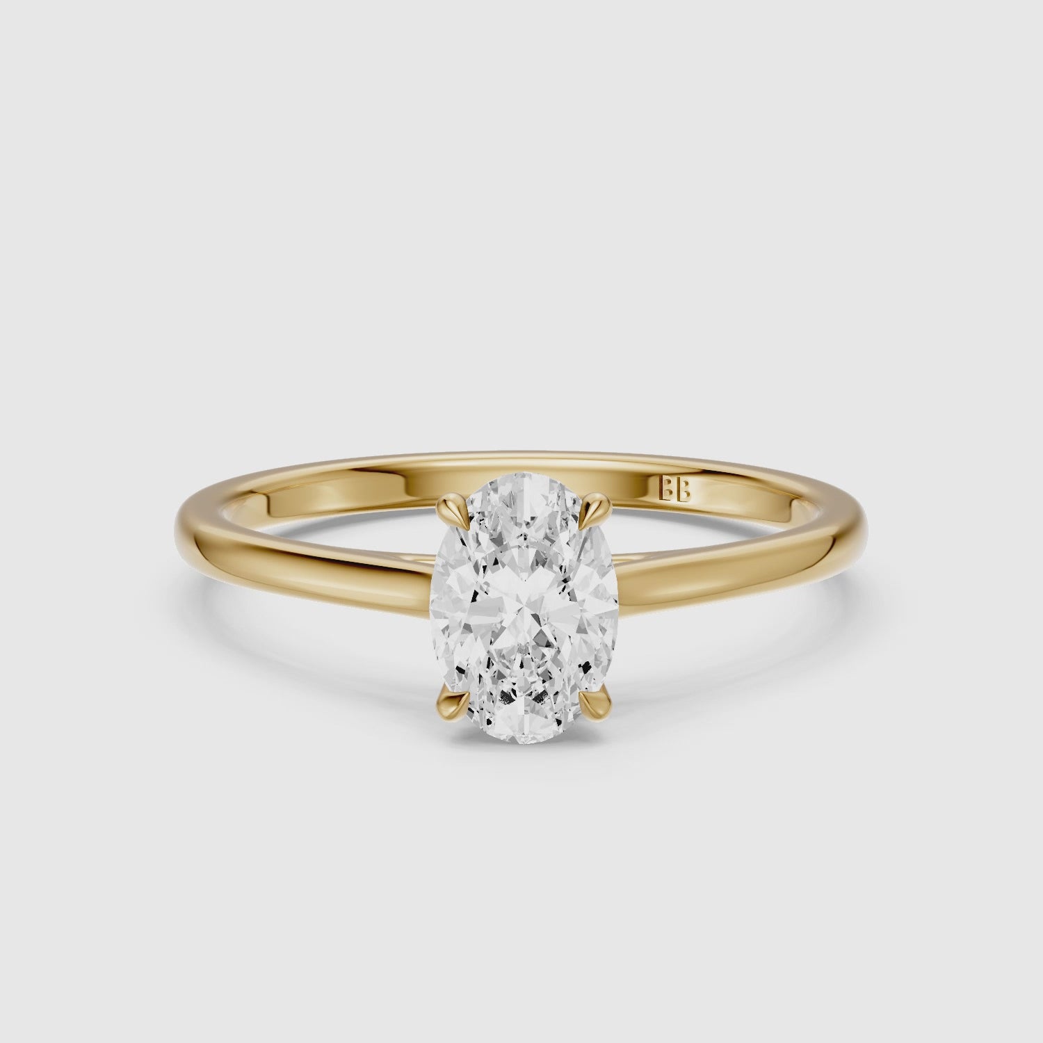 Load video: Raquel Oval Cut Solitaire Cathedral Style Lab Grown Diamond Ring
