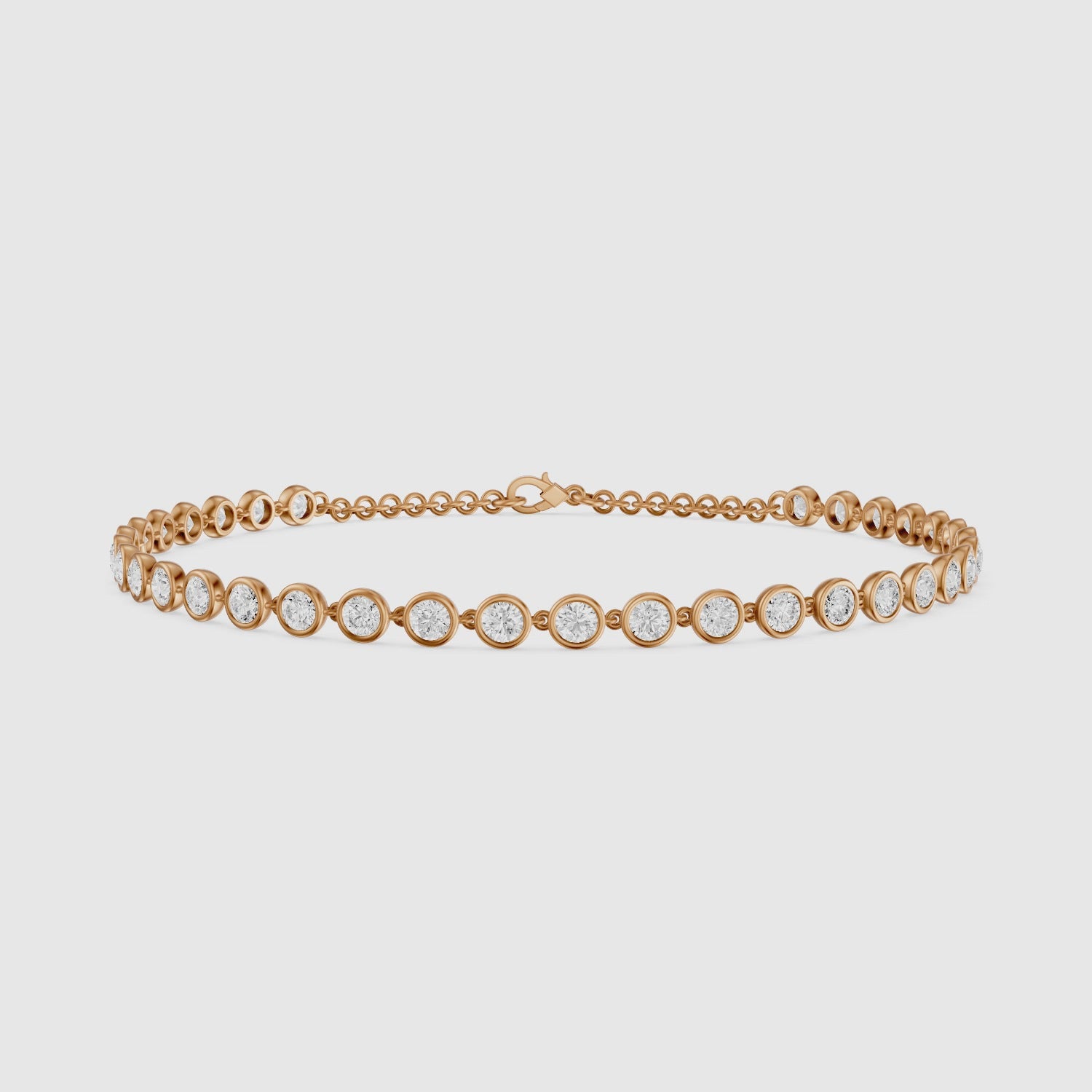 Load video: Martine Round Lab Grown Diamond Bezel Set Tennis Bracelet