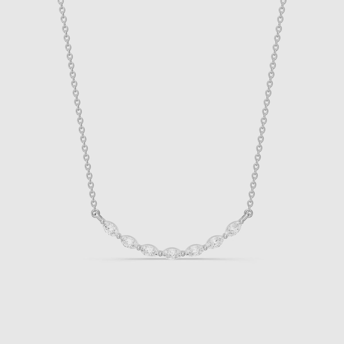 Load video: Frances Marquise Lab Diamond Bar Curved Necklace