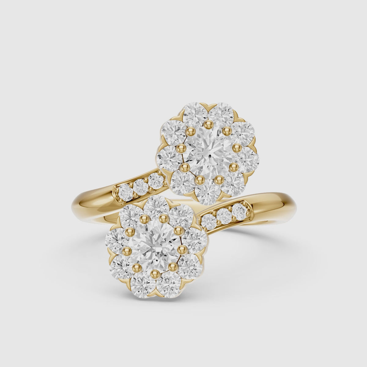 Load video: Jane Vintage Lab Grown Diamond Toi et Moi Engagement Ring