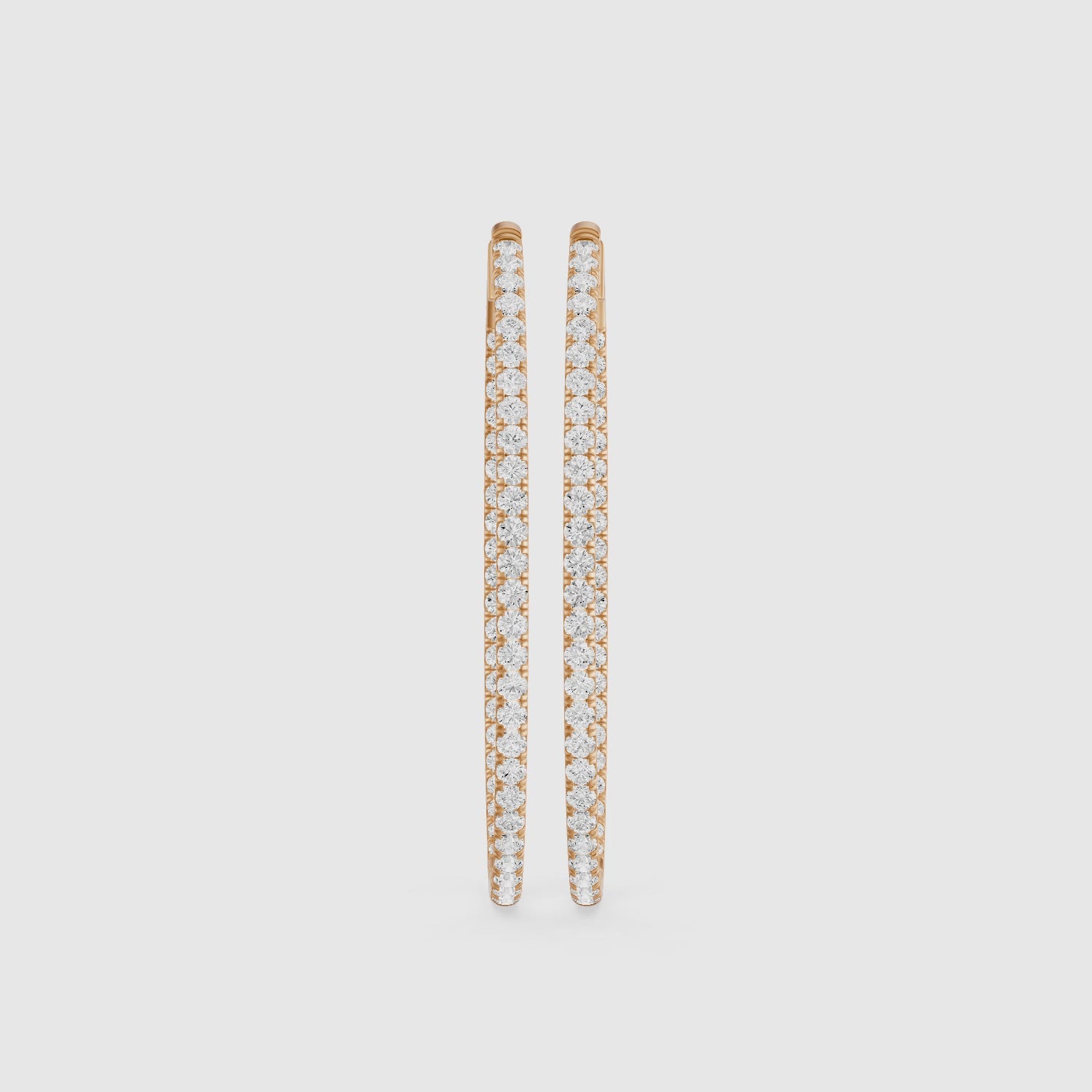 Load video: Leticia Round Lab Grown Diamond Skinny Inside Out Hoop Earrings