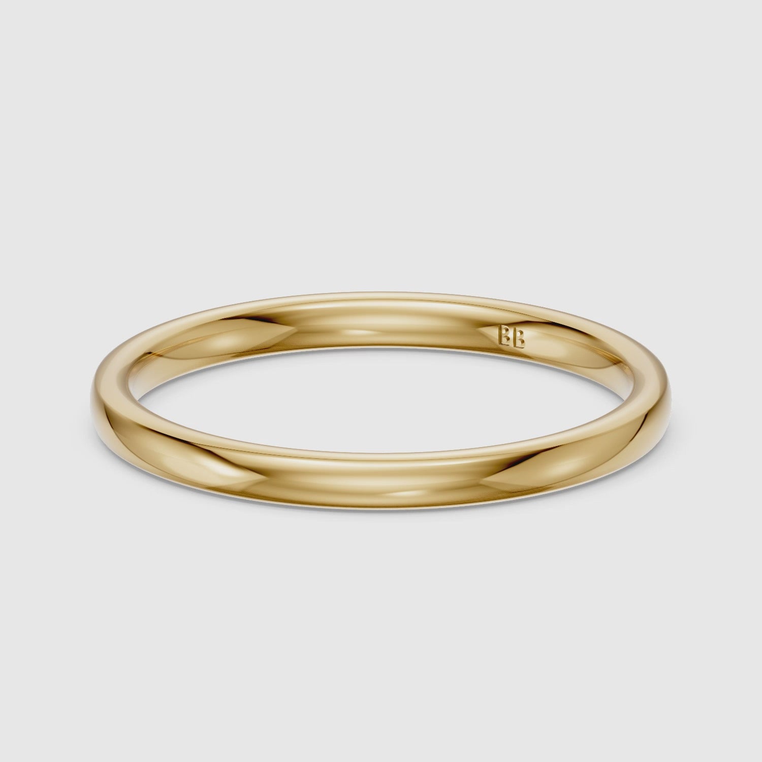 Load video: Capri Flat Round Edge Plain Wedding Band