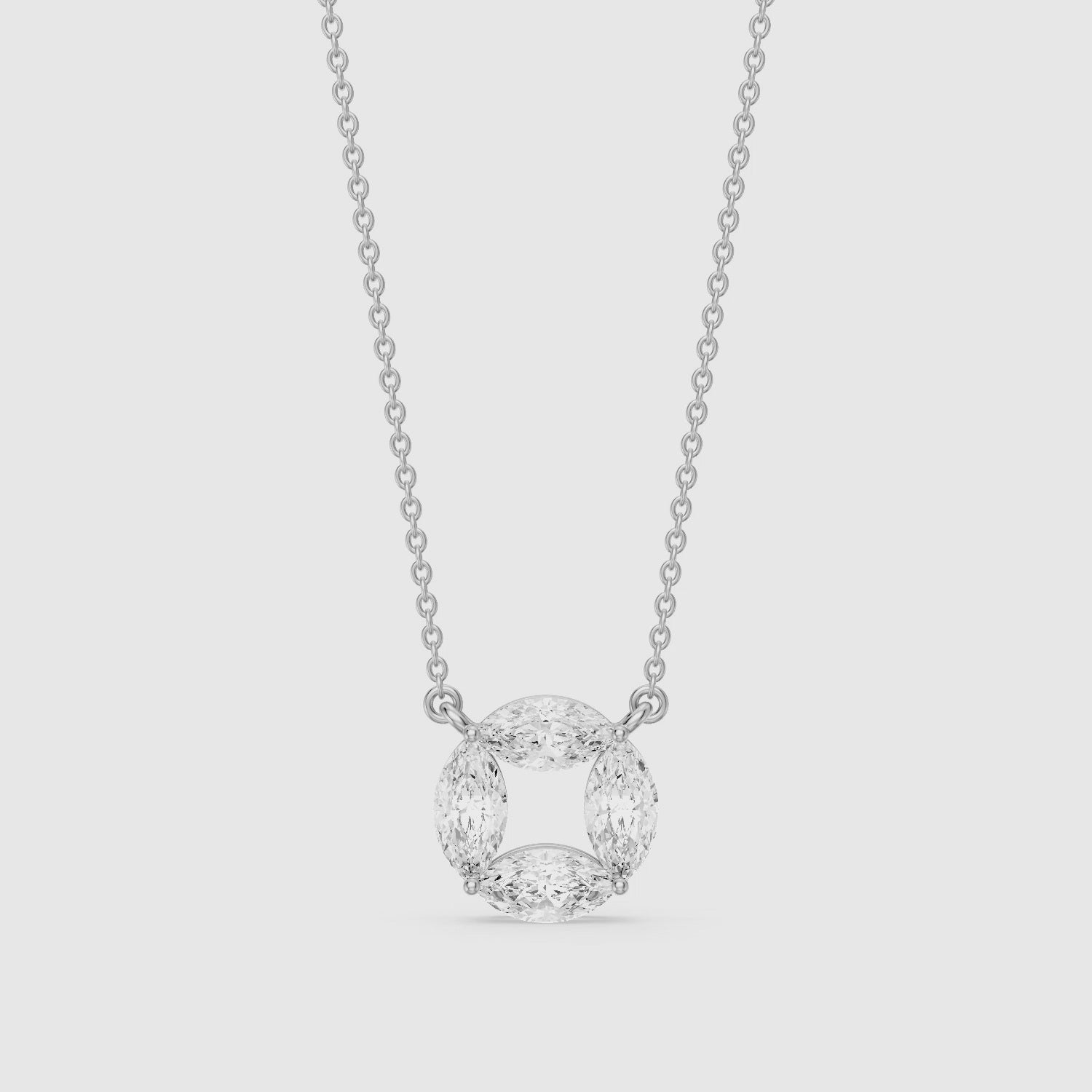 Load video: Alyssa Marquise Lab Grown Diamond Circle Pendant