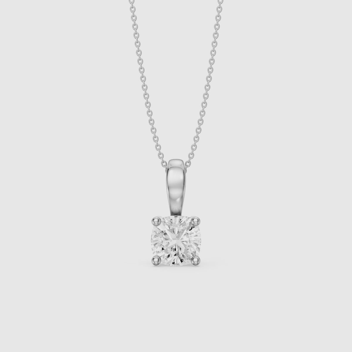 Load video: Daniella Cushion Solitaire Lab Grown Diamond Pendant