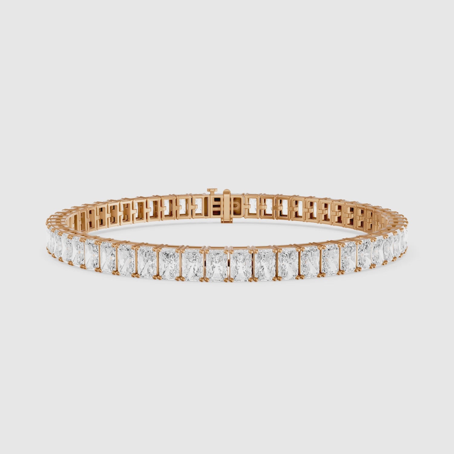 Load video: Grace Radiant Cut Lab Grown Diamond Tennis Bracelet
