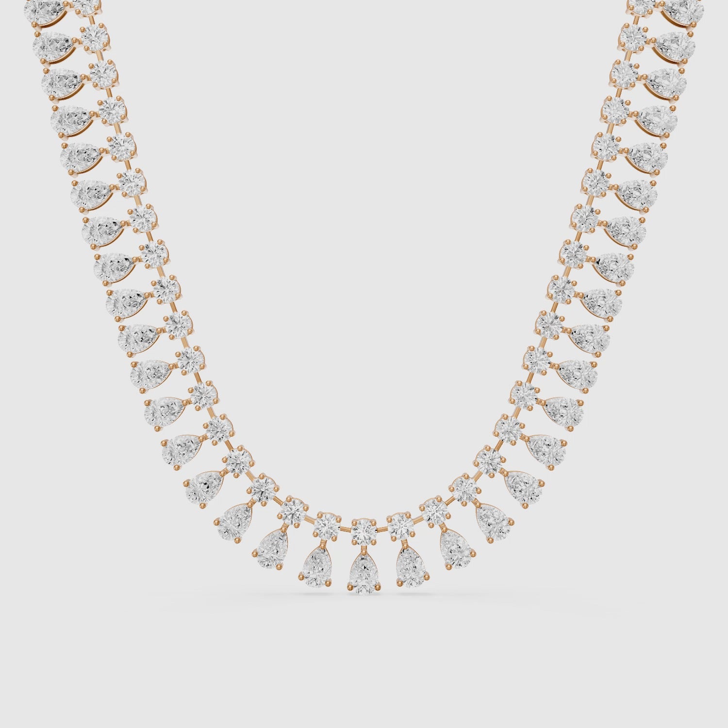 Load video: Juliana Pear Cut Lab Grown Diamond Statement Necklace