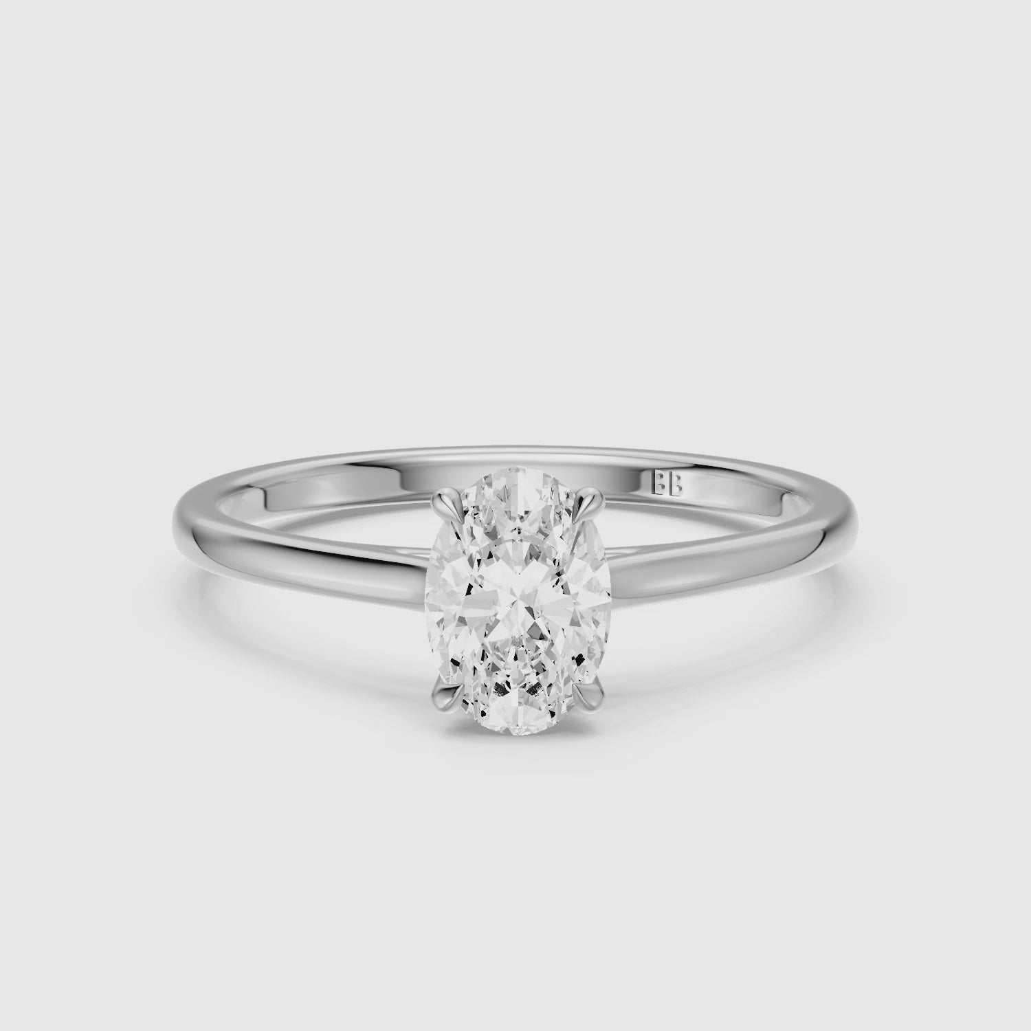 Load video: Raquel Oval Cut Solitaire Cathedral Style Lab Grown Diamond Ring