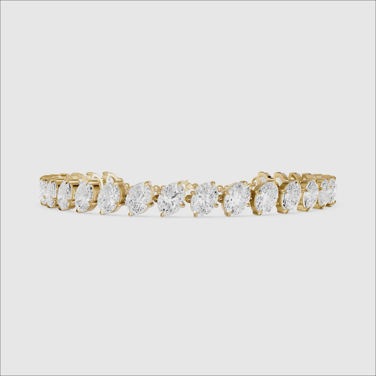 Load video: Kaylin Oval Lab Grown Diamond Four Prong Tennis Bracelet